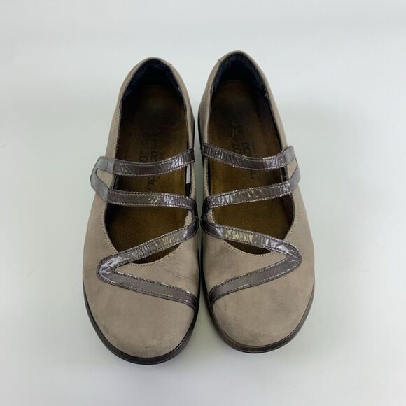 Naot Myna Strappy Mary Jane Low Heel Round Toe Taupe Leather Suede 36 US 5 - Picture 5 of 15